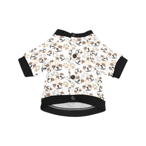 English Bulldog Pattern Print Design 01 All Over Print Pet Dog Round Neck Fuzzy Shirt