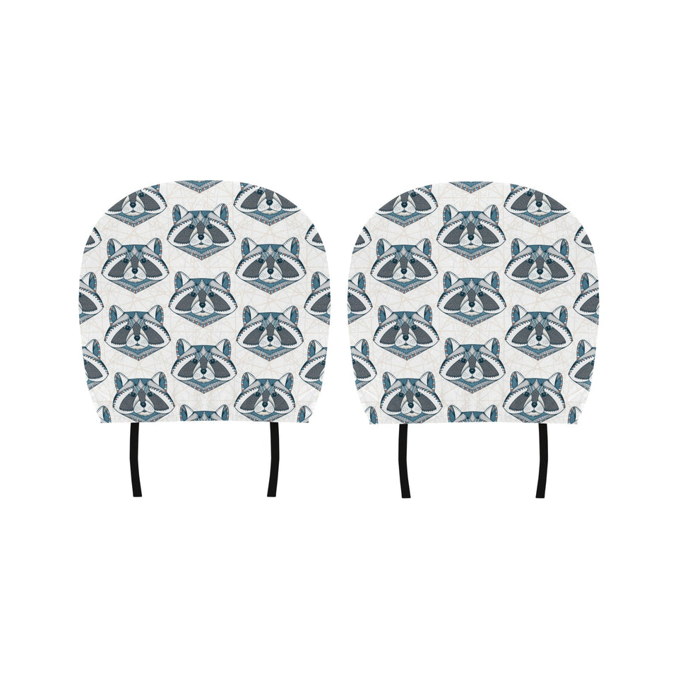 Raccoon Head Pattern Car Headrest Cover