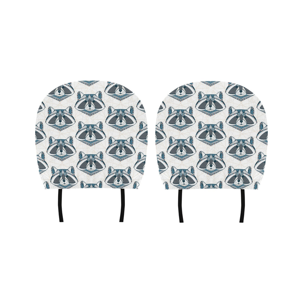 Raccoon Head Pattern Car Headrest Cover