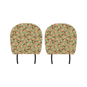 Hedgehog Pattern Print Design 01 Car Headrest Cover