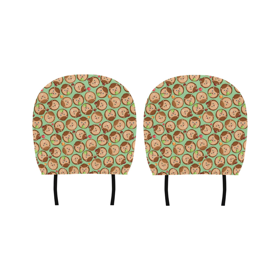 Hedgehog Pattern Print Design 01 Car Headrest Cover