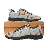 Swimming Fish Otter Pattern Men's Sneakers Black