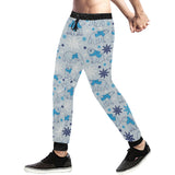 Polar Bear Pattern Blue Background Unisex Casual Sweatpants