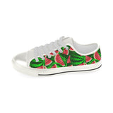 Watermelon Pattern Theme Women's Low Top Canvas Shoes White