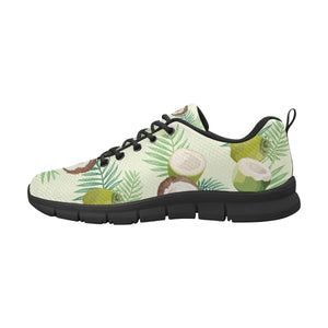 Coconut Pattern Print Design 03 Women's Sneakers Black