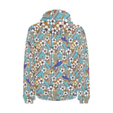 Hummingbird Pattern Print Design 02 Men's Padded Hooded Jacket(ModelH42)