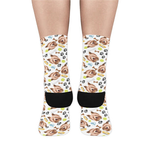 Yorkshire Terrier Pattern Print Design 05 Crew Socks