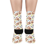 Yorkshire Terrier Pattern Print Design 05 Crew Socks