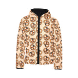 Pretzels Pattern Print Design 02 Kids' Boys' Girls' Padded Hooded Jacket