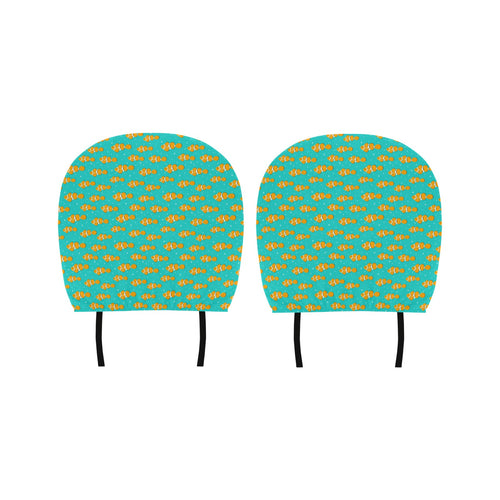 Clown Fish Pattern Print Design 02 Car Headrest Cover