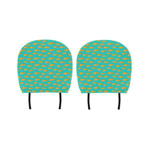 Clown Fish Pattern Print Design 02 Car Headrest Cover