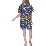 Giraffe Pattern Print Design 04 Kids' Boys' Girls' V-Neck Short Pajama Set