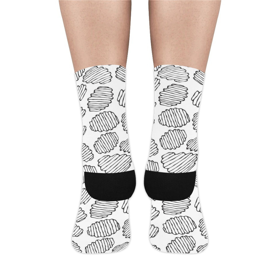 Potato Chips Pattern Print Design 03 Crew Socks