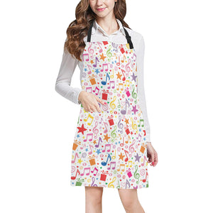 Music Notes Pattern Print Design 04 Adjustable Apron