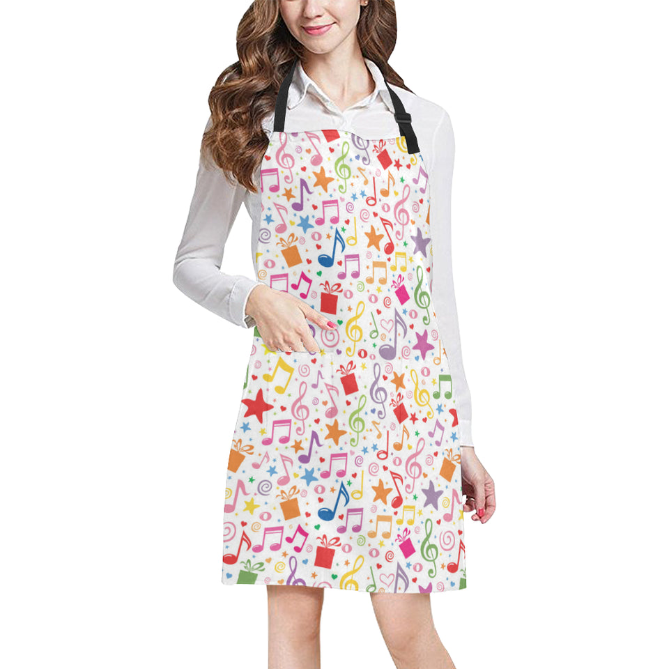 Music Notes Pattern Print Design 04 Adjustable Apron