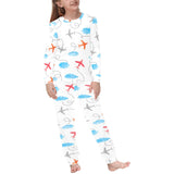 Airplane Cloud Pattern Kids' Boys' Girls' All Over Print Pajama Set