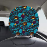 Halloween Pumpkin Cat Pattern Car Headrest Cover