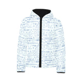 Math Pattern Print Design 03 Kids' Boys' Girls' Padded Hooded Jacket