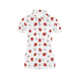 Ladybug Pattern Print Design 04 Women's All Over Print Polo Shirt