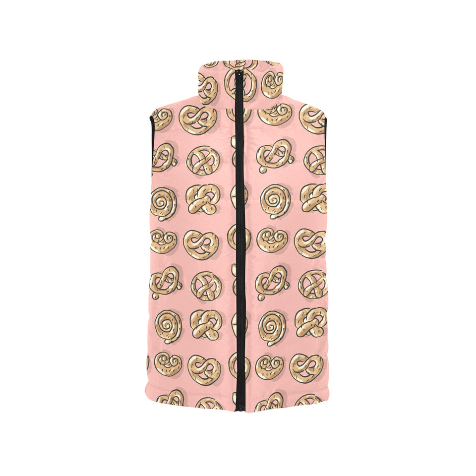 Pretzels Pattern Print Design 04 Women's Padded Vest