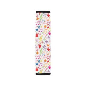 Music Notes Pattern Print Design 04 Car Seat Belt Cover