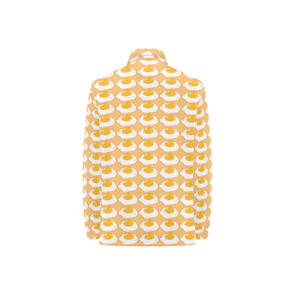 Fried Eggs Pattern Print Design 04 Women's Long Sleeve Polo Shirt