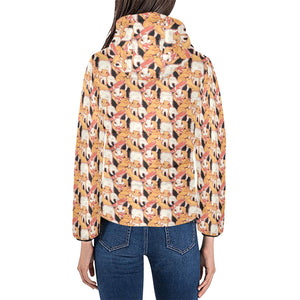 Squirrel Pattern Print Design 04 Women's Padded Hooded Jacket