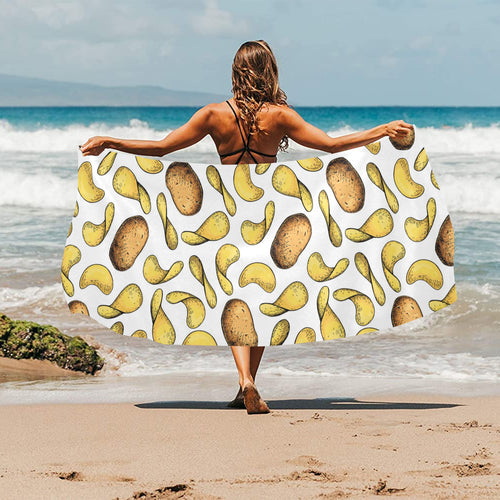 Potato Chips Pattern Print Design 01 Beach Towel