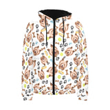 Yorkshire Terrier Pattern Print Design 05 Men's Padded Hooded Jacket(ModelH42)