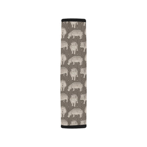 Hippopotamus Pattern Print Design 04 Car Seat Belt Cover