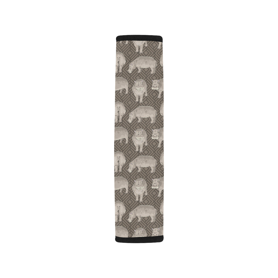 Hippopotamus Pattern Print Design 04 Car Seat Belt Cover