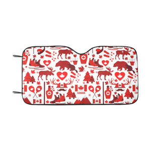 Canada Pattern Print Design 04 Car Sun Shade