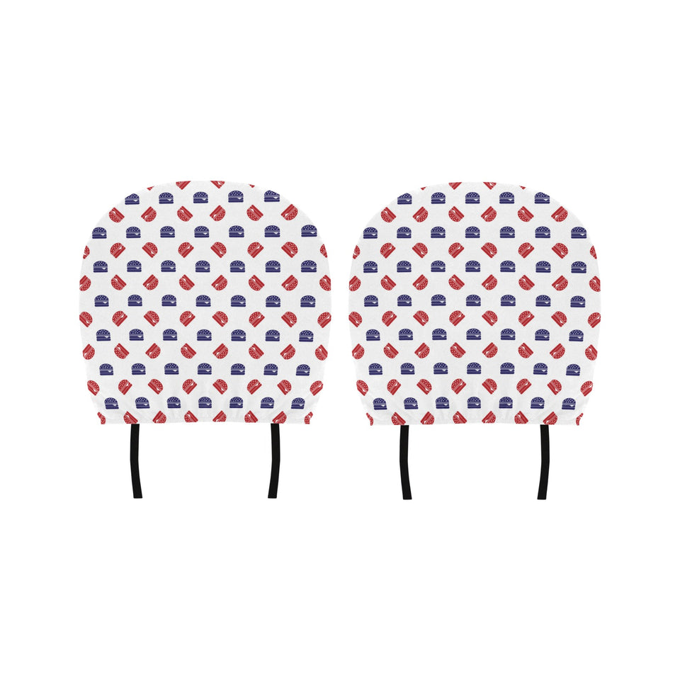 Hamburger Pattern Print Design 04 Car Headrest Cover