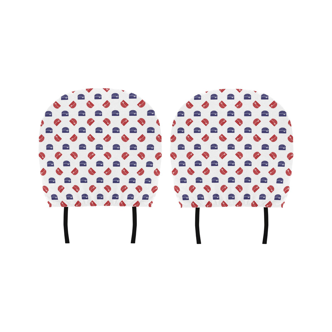 Hamburger Pattern Print Design 04 Car Headrest Cover