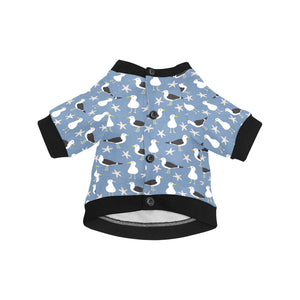 Seagull Pattern Print Design 01 All Over Print Pet Dog Round Neck Fuzzy Shirt