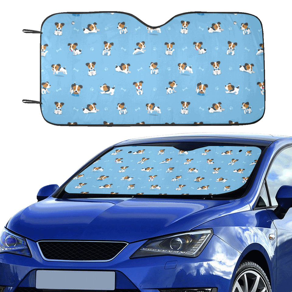 Jack Russel Pattern Print Design 04 Car Sun Shade