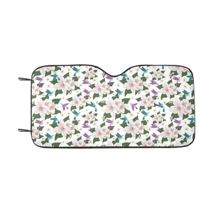 Hummingbird Pattern Print Design 01 Car Sun Shade