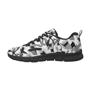 Crow Pattern Men's Sneakers Black