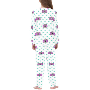 Camera Pattern Print Design 03 Kids' Boys' Girls' All Over Print Pajama Set