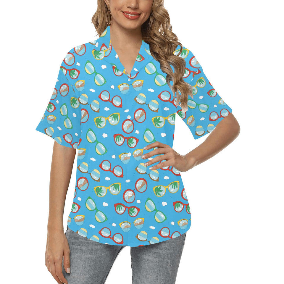 Sun Glasses Pattern Print Design 03 Women's All Over Print Hawaiian Shirt