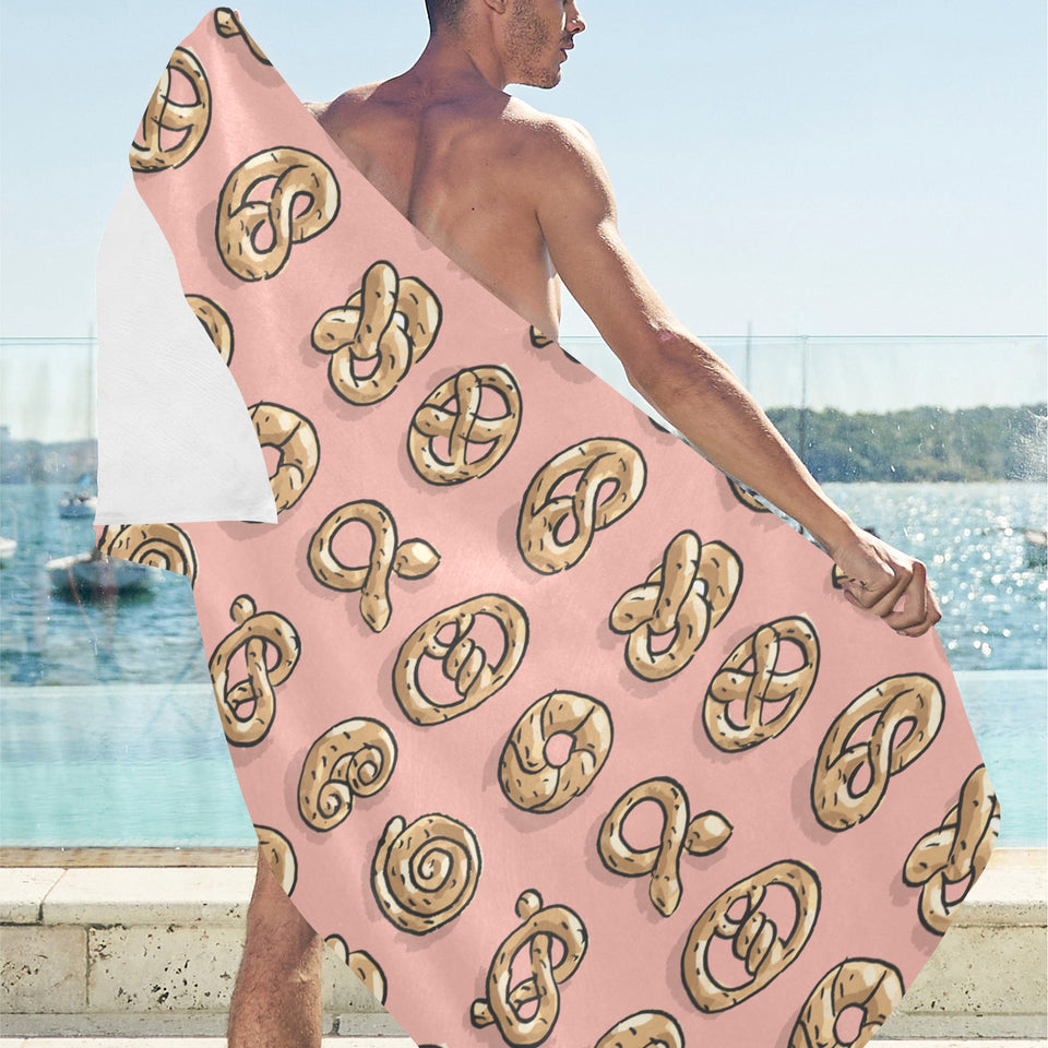 Pretzels Pattern Print Design 04 Beach Towel