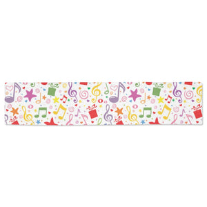 Music Notes Pattern Print Design 04 Table Runner