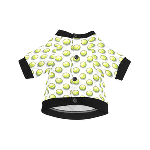 Tennis Pattern Print Design 05 All Over Print Pet Dog Round Neck Fuzzy Shirt