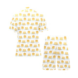 Pancake Pattern Print Design 01 Men's V-Neck Short Pajama Set