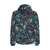 Swallow Pattern Print Design 04 Men's Padded Hooded Jacket(ModelH42)