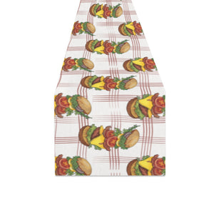 Hamburger Pattern Print Design 03 Table Runner