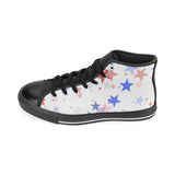 USA Star Pattern Men's High Top Canvas Shoes Black