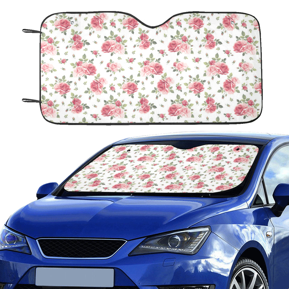 Rose Pattern Print Design 02 Car Sun Shade