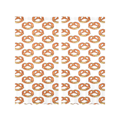 Pretzels Pattern Print Design 03 Gauze Curtain