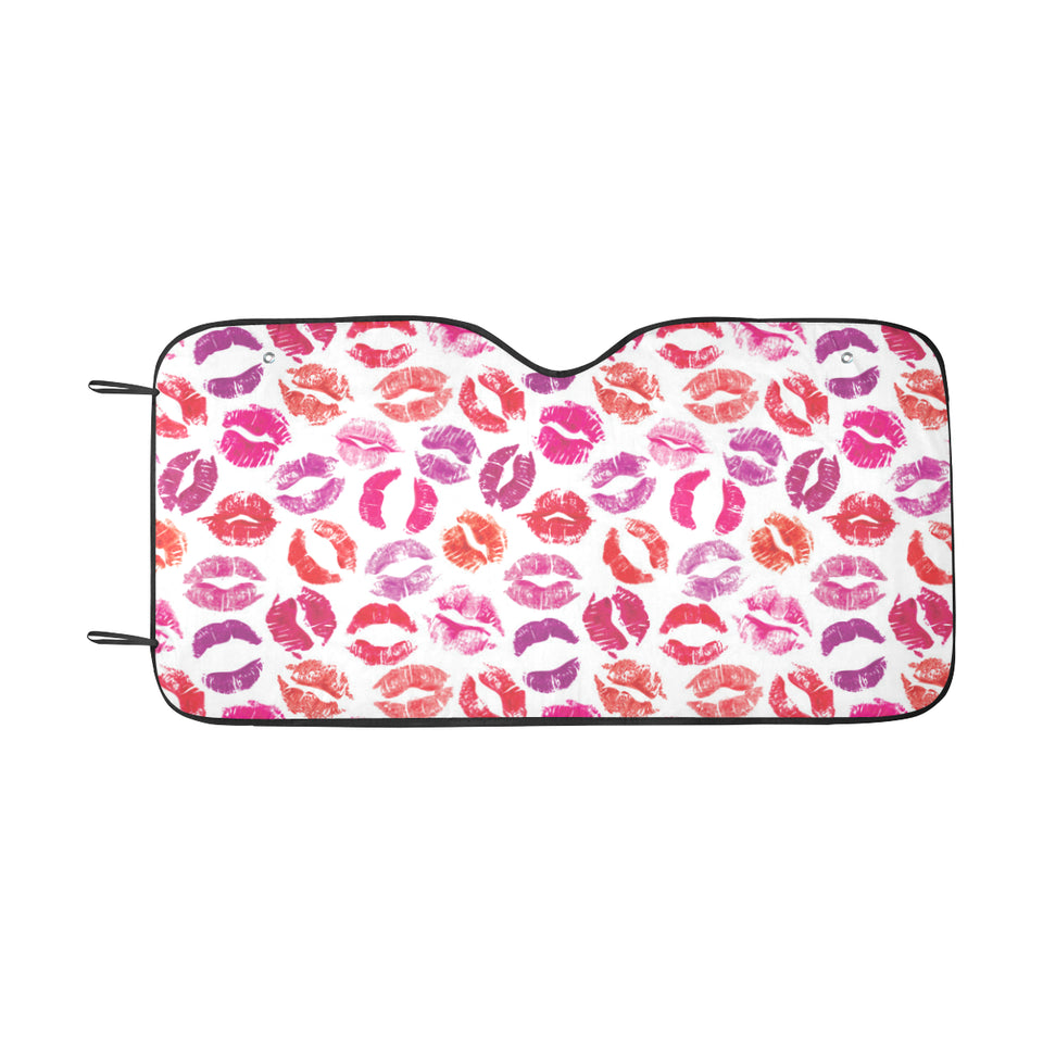 Lips Pattern Print Design 04 Car Sun Shade